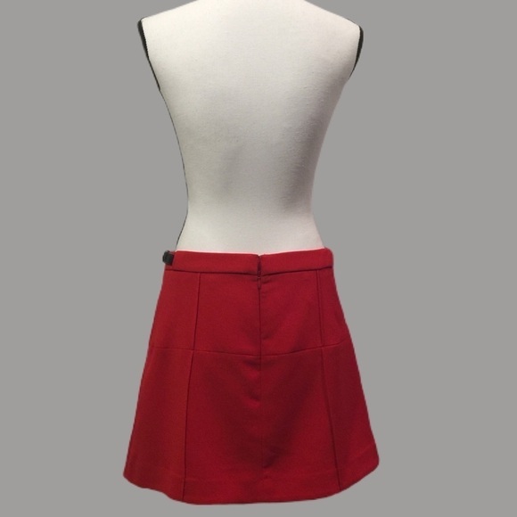 Express bright red black buckle side skirt - Picture 3 of 5